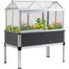 OUTSUNNY Mini Serre Sur Pieds Dim. 113L X 61l X 128H Cm - 4 Lucarnes, 2 Portes Coulissantes - Piètement Structure Alu. PVC Aspect Bois Gris Polycarbonate 2 OUTSUNNY Mini Serre Sur Pieds Dim. 113L X 61l X 128H Cm - 4 Lucarnes, 2 Portes Coulissantes - Piètement Structure Alu. PVC Aspect Bois Gris Polycarbonate -Promos Jardin Noble Magasin 51254810 1