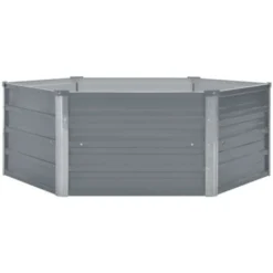 Jardinière 129 X 129 X 46 Cm Cm Acier Galvanisé Gris VidaXL -Promos Jardin Noble Magasin 5175526 2