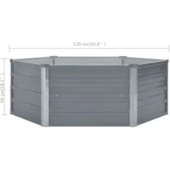 Jardinière 129 X 129 X 46 Cm Cm Acier Galvanisé Gris VidaXL -Promos Jardin Noble Magasin 5175526 3
