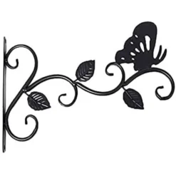 Lot De 1 Supports Pour Plantes Suspendues, 12 Pouces Suspension Mural Crochet Plante En Métal, Suspension D'Accessoires Pour Plantes Antirouille Et Robuste En Forme De Papillon, Noir