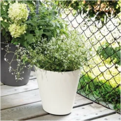 DEROMA Pot De Fleurs Save R Bianco A Réserve D'eau - Coloris Blanc - 20cm