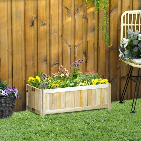 OUTSUNNY Jardinière Sur Pied Pliable Bac à Fleurs Dim. 70L X 30l X 25H Cm Corps Aspect Lattes Bois Sapin Pré-huilé 4 OUTSUNNY Jardinière Sur Pied Pliable Bac à Fleurs Dim. 70L X 30l X 25H Cm Corps Aspect Lattes Bois Sapin Pré-huilé – Image 2
