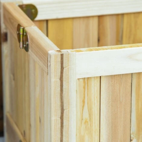 OUTSUNNY Jardinière Sur Pied Pliable Bac à Fleurs Dim. 70L X 30l X 25H Cm Corps Aspect Lattes Bois Sapin Pré-huilé 6 OUTSUNNY Jardinière Sur Pied Pliable Bac à Fleurs Dim. 70L X 30l X 25H Cm Corps Aspect Lattes Bois Sapin Pré-huilé – Image 4