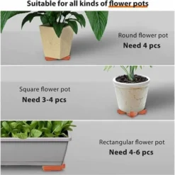 Lot De 24 Pieds De Pot De Fleurs Invisibles Pour Pots De Fleurs, Support Triangulaire Pour Plantes De Jardin D'Interieur Et D'Exterieur, Respirabilite Et Prevention De La Pourriture (Triangle) -Promos Jardin Noble Magasin 52477732 4