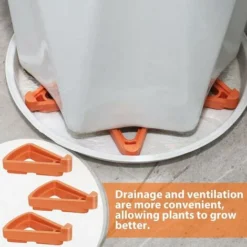 Lot De 24 Pieds De Pot De Fleurs Invisibles Pour Pots De Fleurs, Support Triangulaire Pour Plantes De Jardin D'Interieur Et D'Exterieur, Respirabilite Et Prevention De La Pourriture (Triangle) -Promos Jardin Noble Magasin 52477732 5