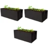 Sac De Culture Rectangulaire, Lot De 3 Sacs De Culture Rectangulaires En Feutre Pour Plantes Et Légumes, Carré Sac À Plantes Légumes De Jardin En Tissu Carré Avec Poignées,Noir,60x20x30 -Versailles -Promos Jardin Noble Magasin 52488784 1