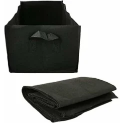 Sac De Culture Rectangulaire, Lot De 3 Sacs De Culture Rectangulaires En Feutre Pour Plantes Et Légumes, Carré Sac À Plantes Légumes De Jardin En Tissu Carré Avec Poignées,Noir,60x20x30 -Versailles -Promos Jardin Noble Magasin 52488784 4