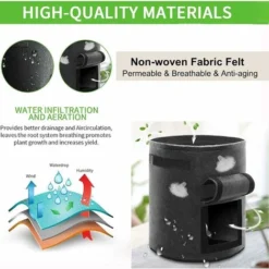 Sac De Plantation Geotextile , 4 Sac Plantation Pomme De Terre (2 Pièces 10 Gallons, 2 Pièces 7 Gallons), Pot De Pommes De Terre Avec Fenêtre , Pour Planter Des Pommes De Terre, Des Tomates -Promos Jardin Noble Magasin 52506782 3