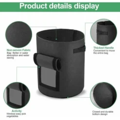 Sacs De Plantation De Pommes De Terre, 4pcs Sac Non Tissé De 10 Gallons, Sac De Plantation De Plantes,Convient Aux Sacs De Plantation De Pommes De Terre, Tomates, Carottes Douces (Noir) 11 Sacs De Plantation De Pommes De Terre, 4pcs Sac Non Tissé De 10 Gallons, Sac De Plantation De Plantes,Convient Aux Sacs De Plantation De Pommes De Terre, Tomates, Carottes Douces (Noir) -Promos Jardin Noble Magasin 52506897 5