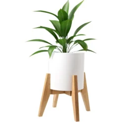 Support Pour Plant,Support à Fleurs En Bambou,Support De Pot De Fleur Réglable,Convient Aux Pots De Fleurs Intérieurs Et Extérieur Entre 20cm à 30cm.
