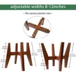 Support Pour Plant,Support à Fleurs En Bambou,Support De Pot De Fleur Réglable,Convient Aux Pots De Fleurs Intérieurs Et Extérieur Entre 20cm à 30cm. -Promos Jardin Noble Magasin 52650662 3