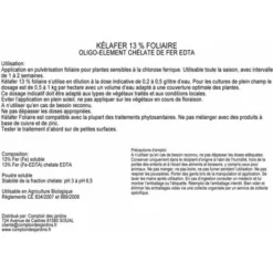 Kélafer Foliaire. Fer Chélaté 13 % Pour Application Foliaire - Sachet 1 Kg -Promos Jardin Noble Magasin 53620950 3