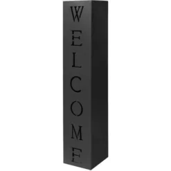 Colonne Pour Plantes Design Décoration Jardin Noire Motif Welcome