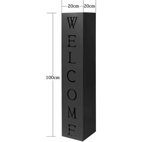 Colonne Pour Plantes Design Décoration Jardin Noire Motif Welcome 7 Colonne Pour Plantes Design Décoration Jardin Noire Motif Welcome – Image 5