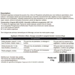 Poudre D'os, Engrais Naturel Phosphore Et Calcium. Seau 4 Kg -Promos Jardin Noble Magasin 5423040 5