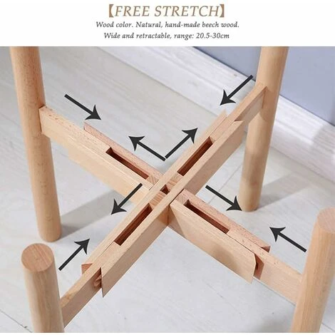 Kueatily Support De Plante, Support De Plante Réglable, Support De Pot De Plante En Bois, Cadre De Pot De Fleur En Bois, Étagère De Support De Plante En Pot D'Intérieur Et D'Extérieur 5 Kueatily Support De Plante, Support De Plante Réglable, Support De Pot De Plante En Bois, Cadre De Pot De Fleur En Bois, Étagère De Support De Plante En Pot D'Intérieur Et D'Extérieur – Image 3