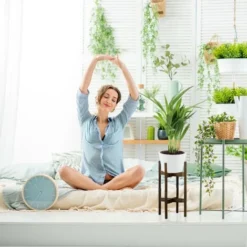 Relaxdays Support De Plantes, En Bambou En Set De 2, Pour Pots De Fleurs Jusqu'à 32 Cm Ø, Réglable & Empilable, Brun -Promos Jardin Noble Magasin 56387733 3