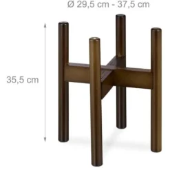 Relaxdays Support De Plantes, En Bambou En Set De 2, Pour Pots De Fleurs Jusqu'à 32 Cm Ø, Réglable & Empilable, Brun -Promos Jardin Noble Magasin 56387733 4