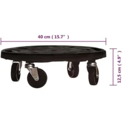 Support Sur Roulettes Pour Plantes Diamètre 40 Cm Noir 275 Kg VidaXL -Promos Jardin Noble Magasin 57912227 3