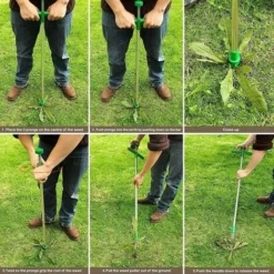 Extracteur De Mauvaises Herbes Et Outil D'extraction De Racine De Désherbeur Vertical Rotatif Télescopique Avec Poignée En Acier Et Désherbeur De Jardin Manuel à 3 Griffes -Promos Jardin Noble Magasin 58574258 4