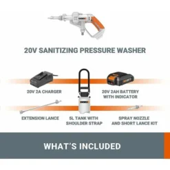 WORX Pulvérisateur De Désinfection à Haute Pression 5L 18V (20V MAX), PowerShare, WP651E -Promos Jardin Noble Magasin 58757691 5