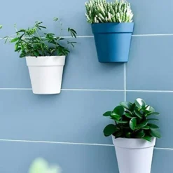 Lot De 2 Pots De Fleurs Muraux En Plastique à Suspendre Pour L'intérieur, L'extérieur, Le Jardin, Le Balcon, , Gris -Promos Jardin Noble Magasin 59718031 4