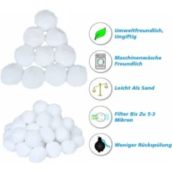 Déstockage Billes Filtrantes Pour Systèmes De Filtration à Sable Billes Filtrantes 700g, Remplacement De Sable Filtrant 25kg, Billes Filtrantes De Piscine Pour Accessoires De Piscine, Pompe De Pisci -Promos Jardin Noble Magasin 59853327 3