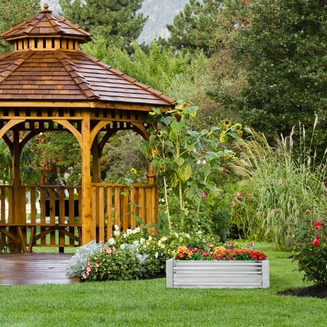 Relaxdays Carré Potager, Métal Galvanisé, Fleurs, Plantes Et Légumes, HxLxP : 30x120x90 cm, Jardinière D’extérieur, Gris 4 Relaxdays Carré Potager, Métal Galvanisé, Fleurs, Plantes Et Légumes, HxLxP : 30x120x90 cm, Jardinière D’extérieur, Gris – Image 2