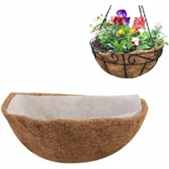 RHAFAYRE Pot De Cocotier Respectueux De L'Environnement, Pot De Fleurs Avec Noyau De Noix De Coco. Doublure En Non-Tissé Pour Pot De Fleurs Monté Au Mur.