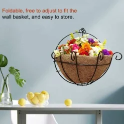 RHAFAYRE Pot De Cocotier Respectueux De L'Environnement, Pot De Fleurs Avec Noyau De Noix De Coco. Doublure En Non-Tissé Pour Pot De Fleurs Monté Au Mur. -Promos Jardin Noble Magasin 61101091 4