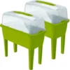2 Unités De Potager Urbain Avec Serre De 52 Litres En Polypropylène 77 X 38 X 82 Cm Couleur Pistache. -Promos Jardin Noble Magasin 61259119 1