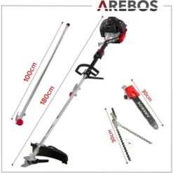AREBOS Débroussailleuse à Essence Premium 5 En 1 3PS 52 CC Avec Manche Profilé Rembourré Avec Rallonge De 1 M Taille-haie Réglable 11 AREBOS Débroussailleuse à Essence Premium 5 En 1 3PS 52 CC Avec Manche Profilé Rembourré Avec Rallonge De 1 M Taille-haie Réglable -Promos Jardin Noble Magasin 64089749 5
