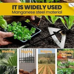 Binette Creuse Entièrement En Acier Trempé, Râteau à Main Pour Désherber, Planter, Légumes, Ferme, Outil De Jardinage -Arcenciél (1 Pièce) -Promos Jardin Noble Magasin 64127732 3