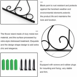 RHAFAYRE 2 Pièces Suspension Mural Crochet Plante Avec Vis Support Crochet Plante Lanterne Mangeoires D'oiseaux Panier De Jardin En Métal Pour Décoration De Jardin Balcon(style Quatre) -Promos Jardin Noble Magasin 64488602 3