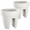 Lot De 2 Jardinières De Balcon 24,5 Cm – 12,3 Litres ARTECSIS- Balconniere Exterieur - Bac à Fleurs Ballustrade - Rond, Blanc 1 Lot De 2 Jardinières De Balcon 24,5 Cm – 12,3 Litres ARTECSIS- Balconniere Exterieur - Bac à Fleurs Ballustrade - Rond, Blanc -Promos Jardin Noble Magasin 64884512 1