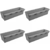 Lot De 4 Jardinières En Plastique Pour Palettes ARTECSIS Bacs à Fleurs Décoration Jardin 9x36.8x9.5cm - Rectangulaire - Gris Béton -Promos Jardin Noble Magasin 64884582 1