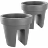Lot De 2 Jardinières De Balcon 24,5 Cm – 12,3 Litres ARTECSIS- Balconniere Exterieur - Bac à Fleurs Ballustrade - Rond, Gris Béton 1 Lot De 2 Jardinières De Balcon 24,5 Cm – 12,3 Litres ARTECSIS- Balconniere Exterieur - Bac à Fleurs Ballustrade - Rond, Gris Béton -Promos Jardin Noble Magasin 64884585 1