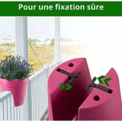 Jardinière De Balcon 24,5 Cm – 12,3 Litres ARTECSIS- Balconniere Exterieur - Bac à Fleurs Ballustrade - Rond, Blanc -Promos Jardin Noble Magasin 64884641 3