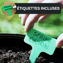 ZOLGINAH 3 Grands Sacs De Plantation En Geotextile 60L Avec Poignées - 3 Étiquettes - Pots Pour Tomates, Poivrons, Carottes -Promos Jardin Noble Magasin 65207772 3