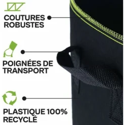 ZOLGINAH 3 Grands Sacs De Plantation En Geotextile 60L Avec Poignées - 3 Étiquettes - Pots Pour Tomates, Poivrons, Carottes -Promos Jardin Noble Magasin 65207772 4