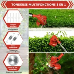 Débroussailleuse Sans Fil 21V - Coupe Bordures Avec Capot De Protection, 2 Batteries Et Chargeur Pour Jardin, Léger Et Facile -Promos Jardin Noble Magasin 65747146 3