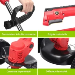 Débroussailleuse Sans Fil Avec 2 Batteries 4.0A , 3 En 1 Coupe-Bordure 90° Régler Avec Roue De Guidage Pour Coupe De Jardin, Pelouse -Promos Jardin Noble Magasin 65747147 3