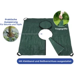 WENKO Bache De Jardinage Profi, Bache De Plantation, Avec Poignées De Transport Et Fermeture éclair Pour Faciliter Le Transport Au Compost, Plastique, 145x145 Cm, Vert -Promos Jardin Noble Magasin 6580598 3