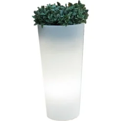MOOVERE - Pot Lumineux Haut 60 Lumière Blanche Froide Par Câble ø29x59cm -Promos Jardin Noble Magasin 65825857 2