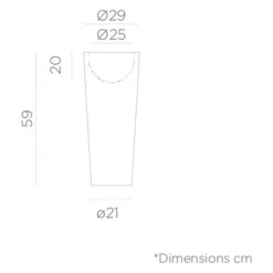 MOOVERE - Pot Lumineux Haut 60 Lumière Blanche Froide Par Câble ø29x59cm -Promos Jardin Noble Magasin 65825857 3