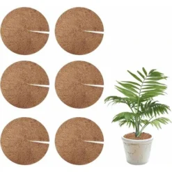 Disque De Paillage, Paillage, 6 Pièces Disque Paillage Coco, 30 X 30cm Fibre De Noix De Coco Disque De Paillage, L'hiver Plantes Protection Tapis, Tapis Coco Plante Pour Les Arbres Et Les Plantes Ephé