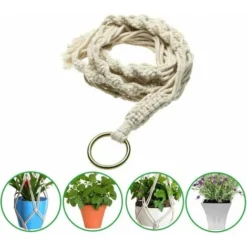 2 Stück Makramee-Pflanzenaufhänger, Makramee-Blumen-Hängekorb Aus Baumwollseil Für Wandblumentöpfe Für Heimdekoration 13Thirteen 9 2 Stück Makramee-Pflanzenaufhänger, Makramee-Blumen-Hängekorb Aus Baumwollseil Für Wandblumentöpfe Für Heimdekoration 13Thirteen -Promos Jardin Noble Magasin 66172138 3