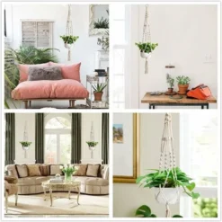 2 Stück Makramee-Pflanzenaufhänger, Makramee-Blumen-Hängekorb Aus Baumwollseil Für Wandblumentöpfe Für Heimdekoration 13Thirteen 11 2 Stück Makramee-Pflanzenaufhänger, Makramee-Blumen-Hängekorb Aus Baumwollseil Für Wandblumentöpfe Für Heimdekoration 13Thirteen -Promos Jardin Noble Magasin 66172138 5