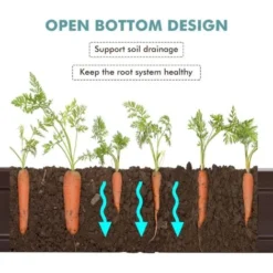 RELAX4LIFE Jardinière Surélevée Modulable En HDPE Lot De 8 Panneaux Carré Potager Extérieur Avec 8 Piquets En Métal, Utilisastion Polyvalente Bac à Fleurs Bac à Sable (Lot De 8 Panneaux, Marron) -Promos Jardin Noble Magasin 66210671 4