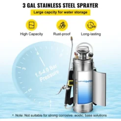 VEVOR Pulvérisateur En Acier Inoxydable Pulvérisateur Portatif Capacité 10 L -Promos Jardin Noble Magasin 69342576 4